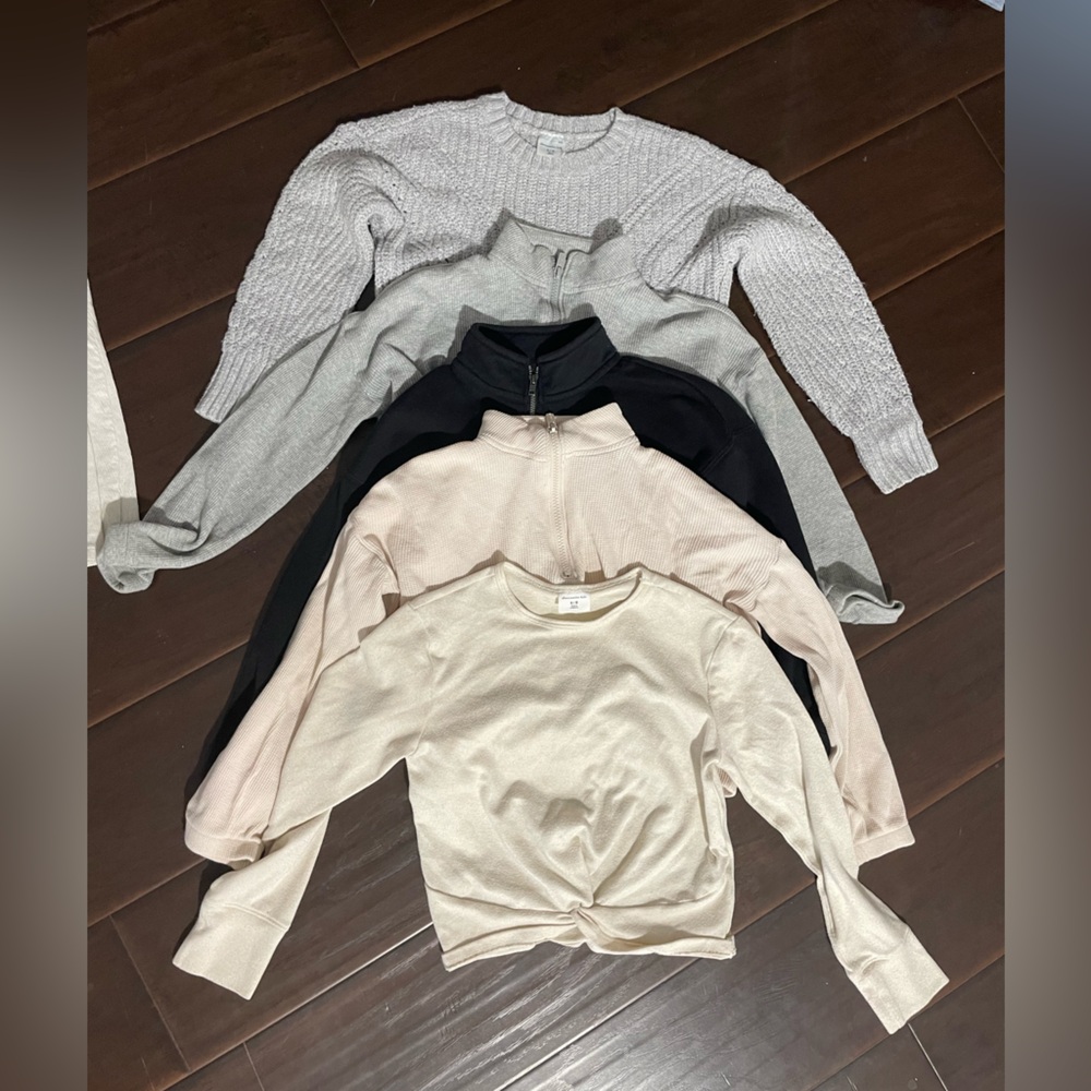 Abercrombie Kids Sweater, Old Navy Set - Gray, Black, Cream
